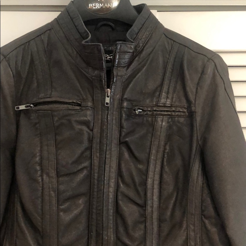 Black Rivet Leather Jacket - image 1